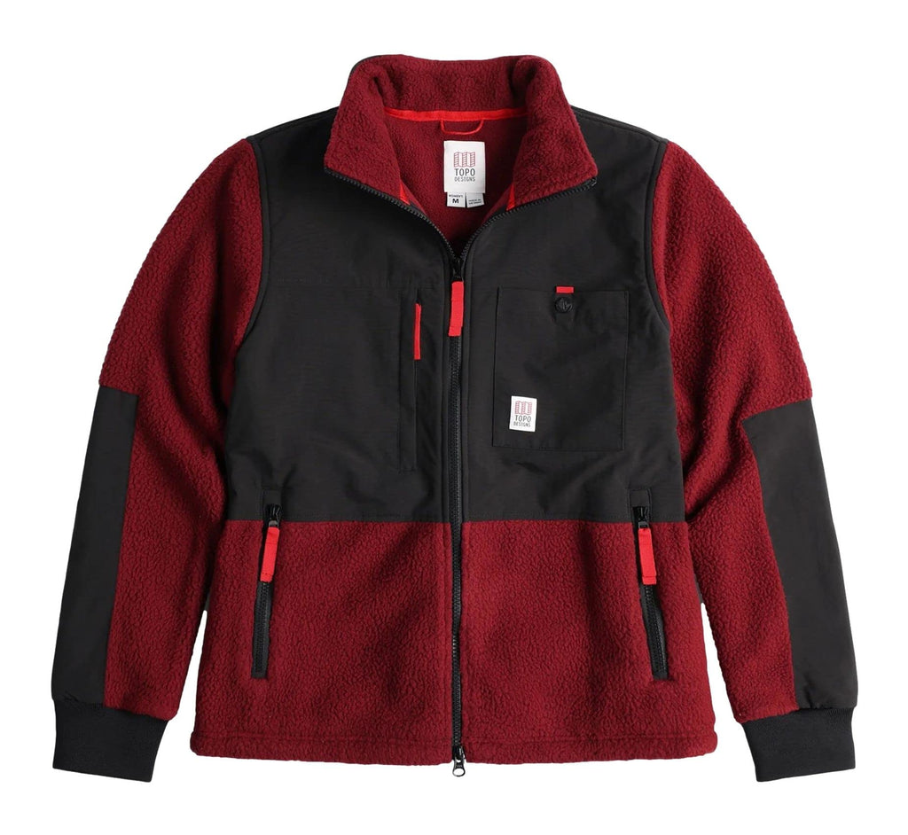Women's Burgundy/Black Subalpine Fleece Jacket - Large