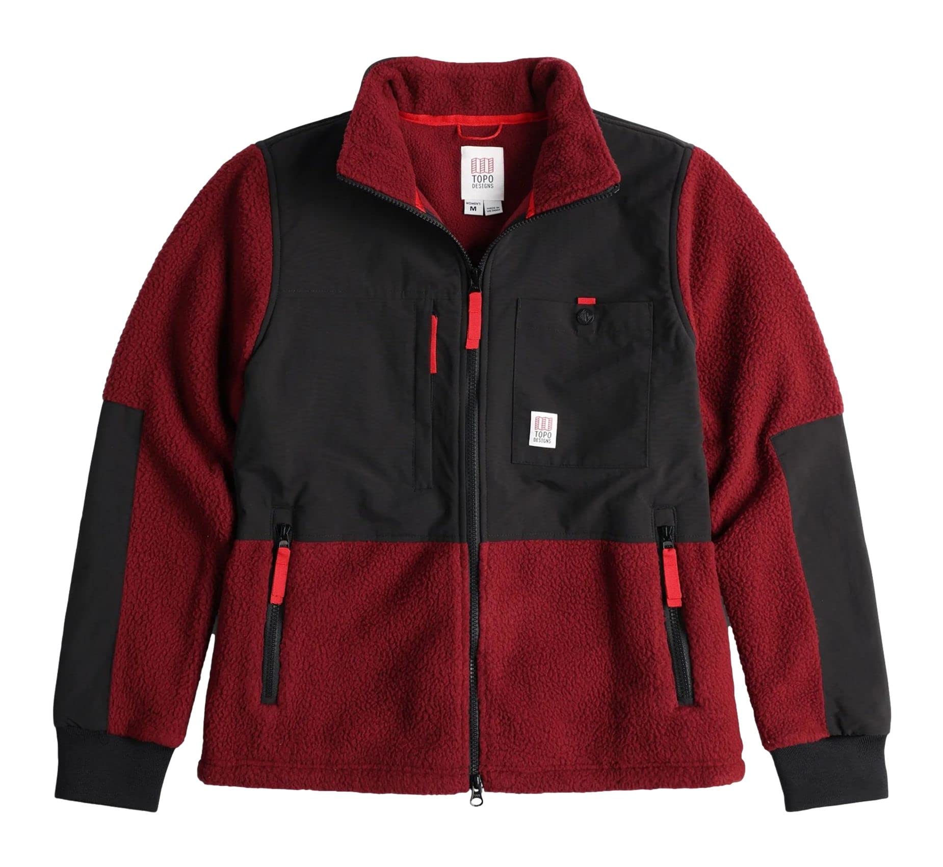 Women's Burgundy/Black Subalpine Fleece Jacket - Large