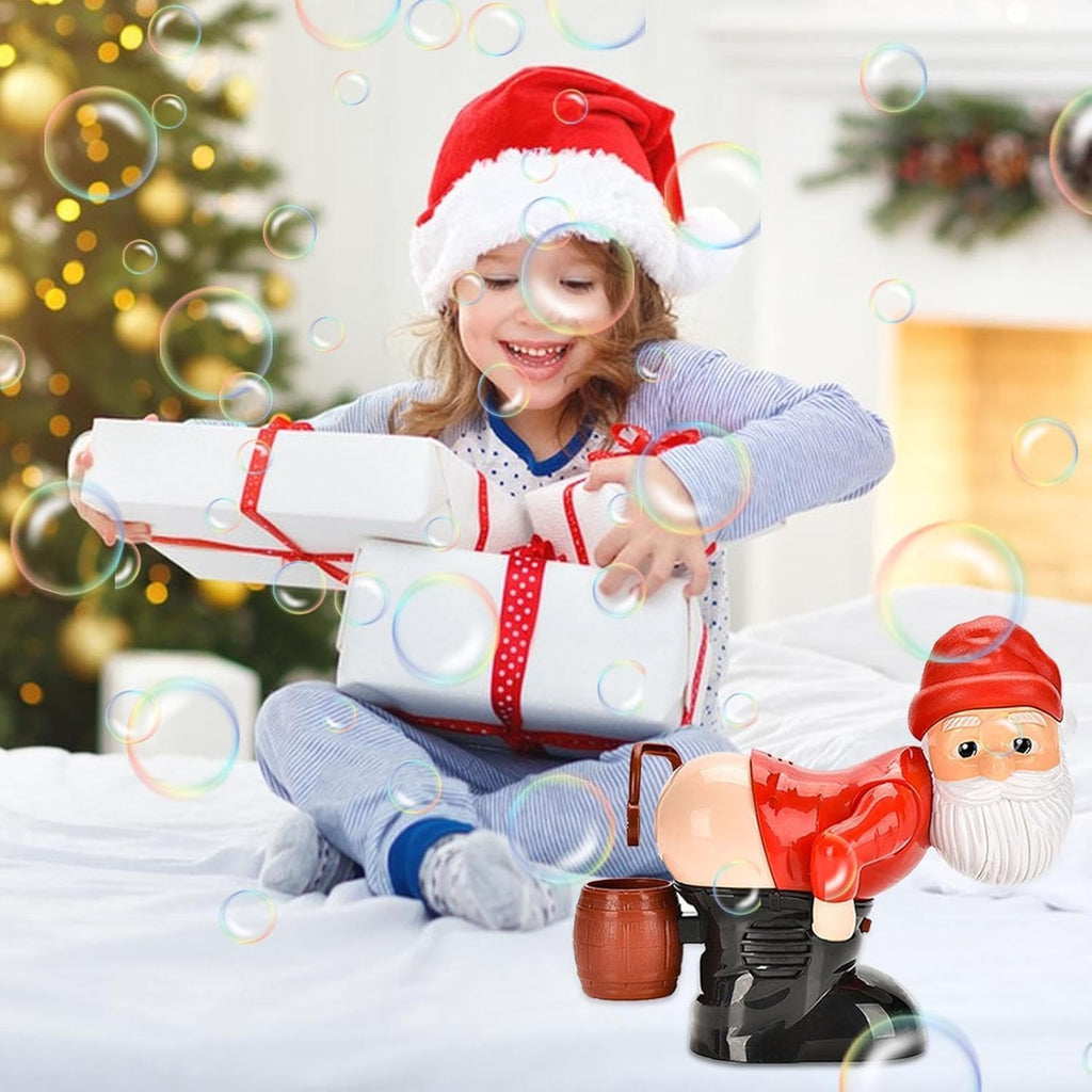 Bubble Blowing Santa - Fart Bubble Machine with Flashing Lights & Music Gift
