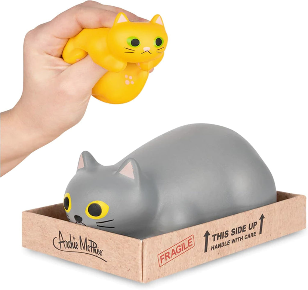 Purrrly Kitty Cat in a Box (choose color) Stress Squeeze Squish - Archie McPhee