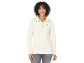 LLBean Womens Quilted Mock Neck Sweatshirt Tunic Cream