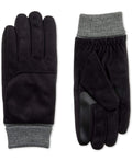 Isotoner Mens Winter Gloves Gray Large SmartDri Fleece Black L
