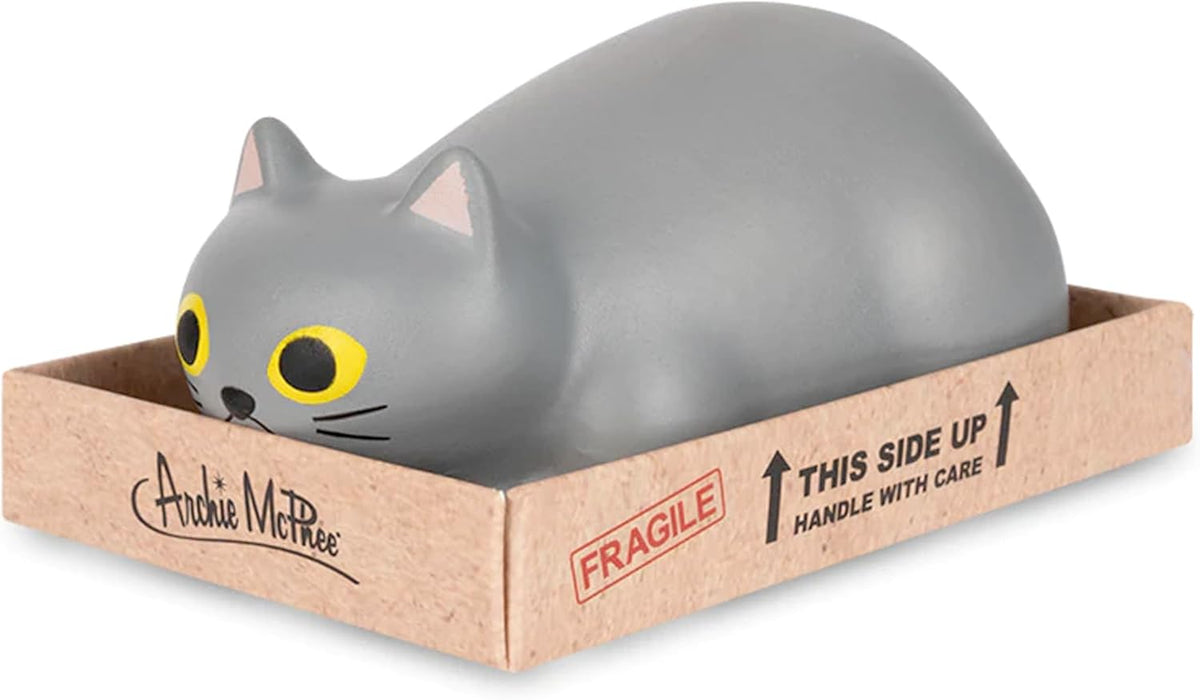 Purrrly Kitty Cat in a Box (choose color) Stress Squeeze Squish - Archie McPhee