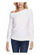 1 State Embellished Off-The-Shoulder Top, Soft Ecru, Small White/Silver