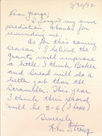 Ken Strong HOF Autographed Personal Letter New York Giants JSA