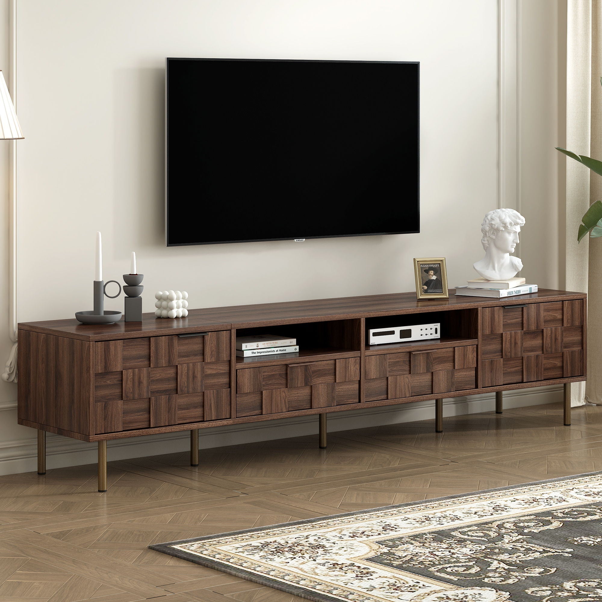 TV Stand With 2 Drawers, Storage Cabinet