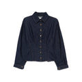Blue Button Fastening Shirt With Point Collar