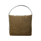 Brown Top Zip Tote Bag