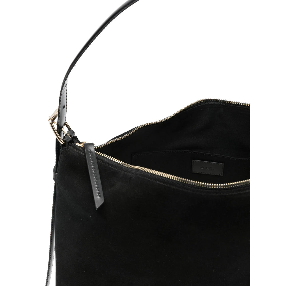 Black Calf Suede Tote Bag