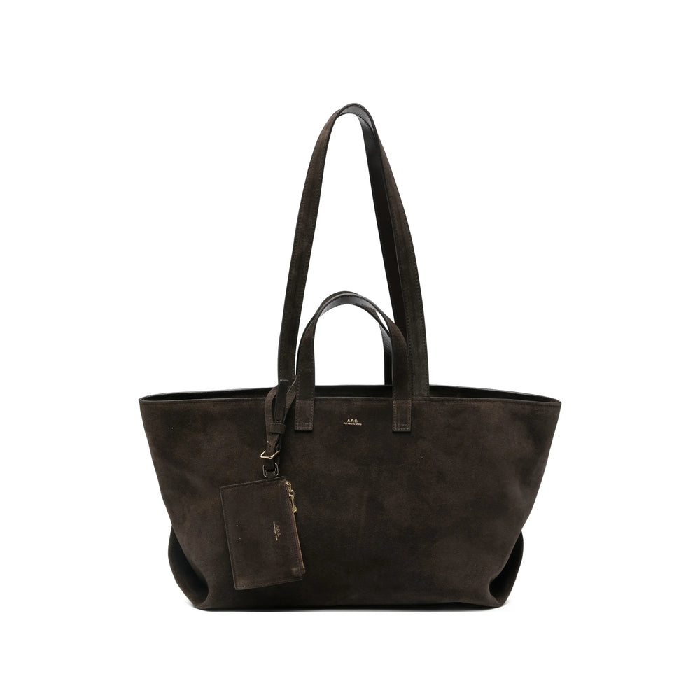 Brown Top Handle Bag With Detachable Coin Purse