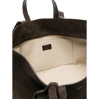Brown Top Handle Bag With Detachable Coin Purse