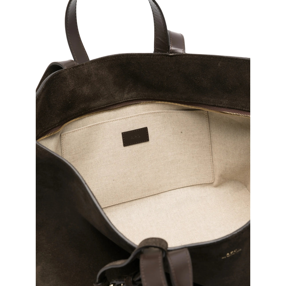 Brown Top Handle Bag With Detachable Coin Purse