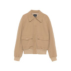 Beige Point Collar Outerwear