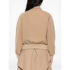 Beige Point Collar Outerwear