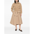 Beige Point Collar Outerwear