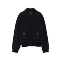 Navy Blue Outerwear With Patch Pockets
