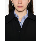 Navy Blue Outerwear With Patch Pockets