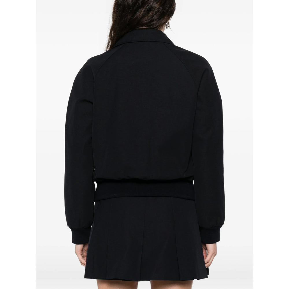 Navy Blue Outerwear With Patch Pockets