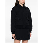 Navy Blue Outerwear With Patch Pockets