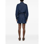 Dress With Flap Pockets and Button Fastening