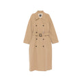Beige Double Breasted Rainwear With Belt