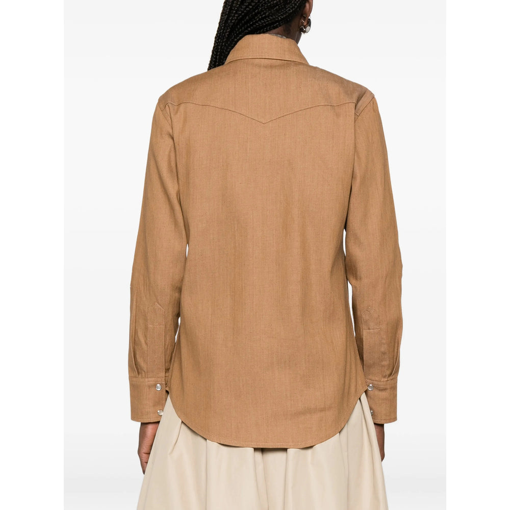 Shirt With Brown Chest Pockets