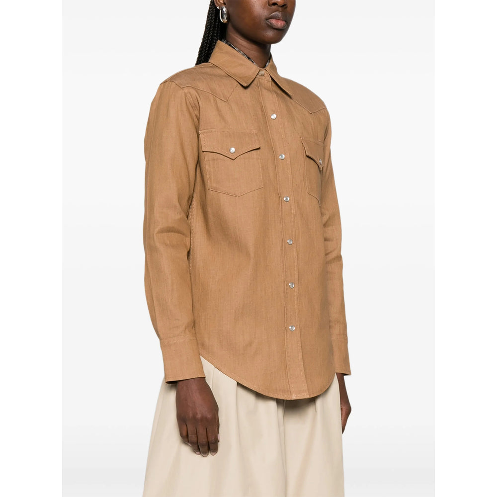Shirt With Brown Chest Pockets