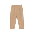 Beige Front Pleats Trousers