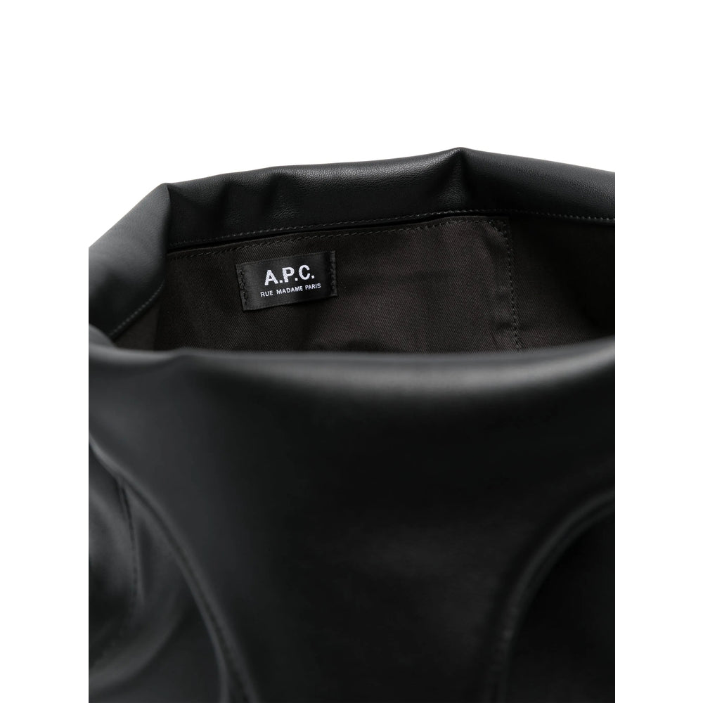Black Leather Effect Tote Bag