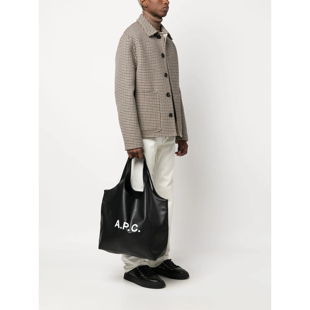 Black Leather Effect Tote Bag