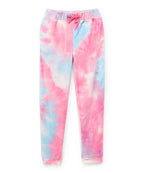 AQUA Women's Tie Dye Velour Joggers Pink Size Large