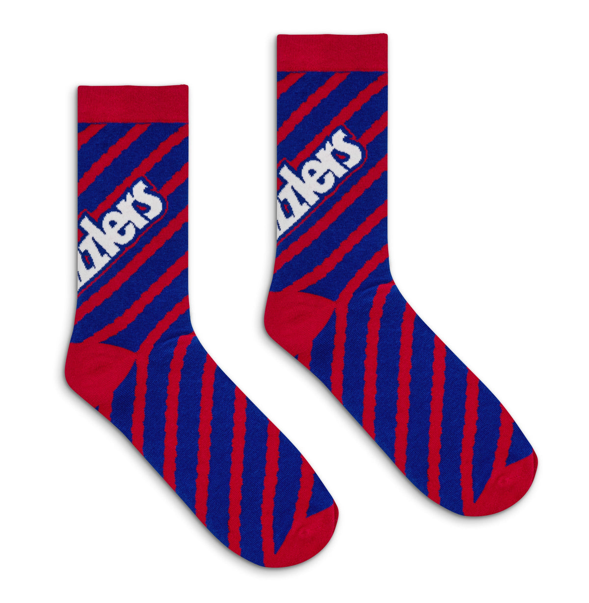 Twizzlers Retro Candy Logo Striped Crew Socks - Red/Blue