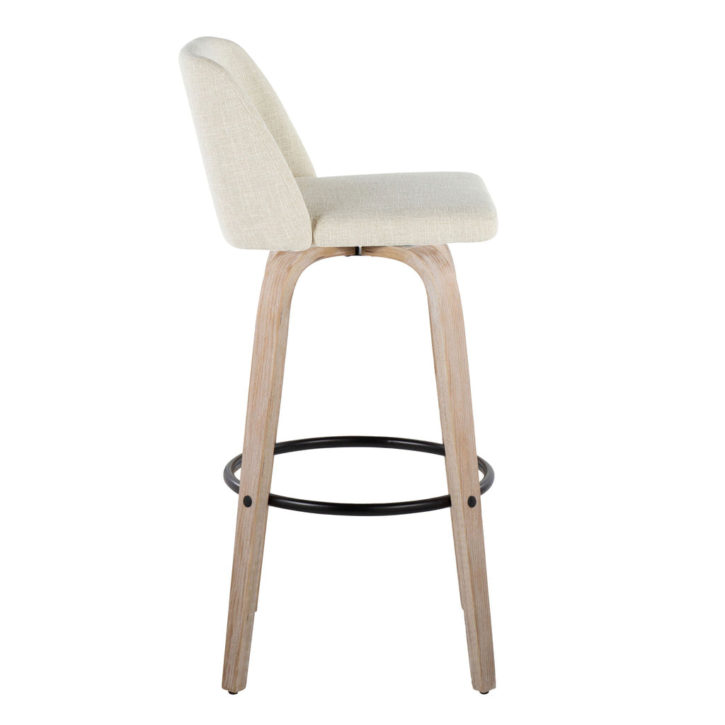 Toriano - Contemporary Fixed Height Barstool Swivel And Round