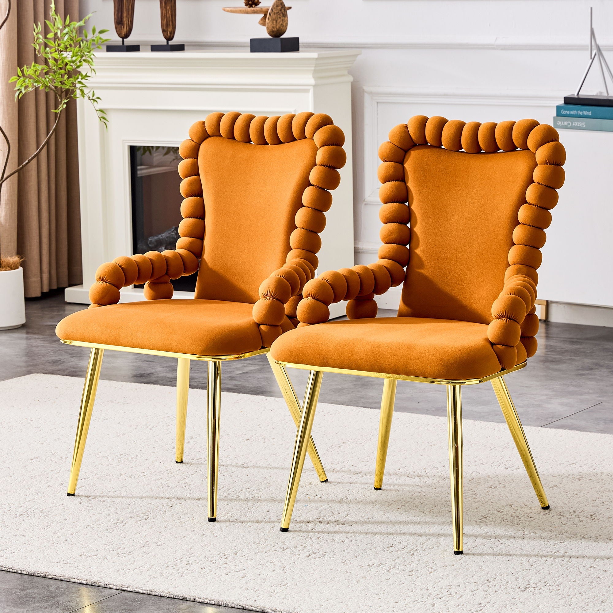 Puffy Bubble, Ball Chain Chair With Armrests (Set of 2)
