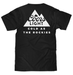Coors Light Cold as the Rockies Left Chest Front and Back Print T-Shirt - Black
