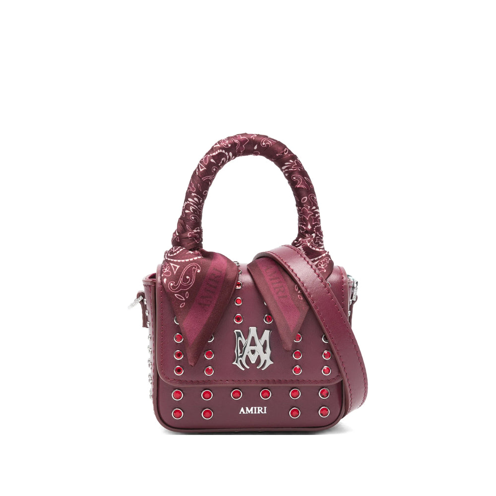 Amiri Burgundy Micro MA Stud Bag