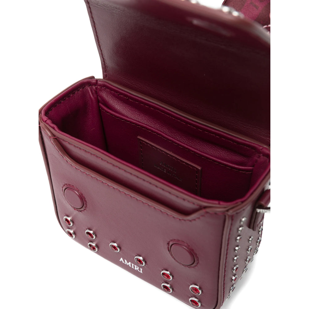 Amiri Burgundy Micro MA Stud Bag