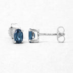 1.08 Carat Genuine London Blue Topaz .925 Sterling Silver Earrings