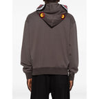 Hooded Sweatshirt Shark Motif Grey