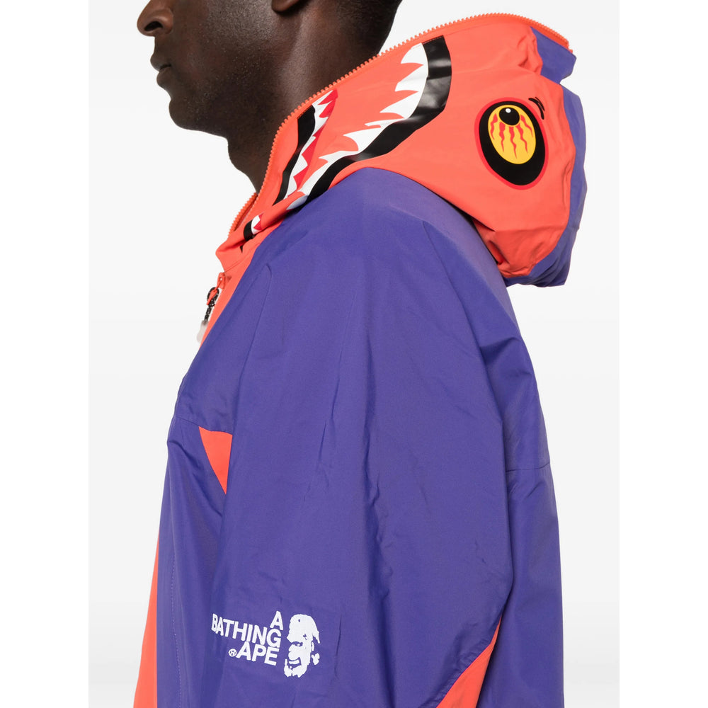 Hooded Lightweight Jacket Blue/Orange