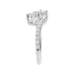 10K White Gold Two-Stone Miracle-Set Diamond Bypass Ring (1 Cttw, H-I Color, I1-I2 Clarity) - Size 6
