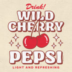 Wild Cherry Pepsi 70s Soda Logo T-Shirt - Cream
