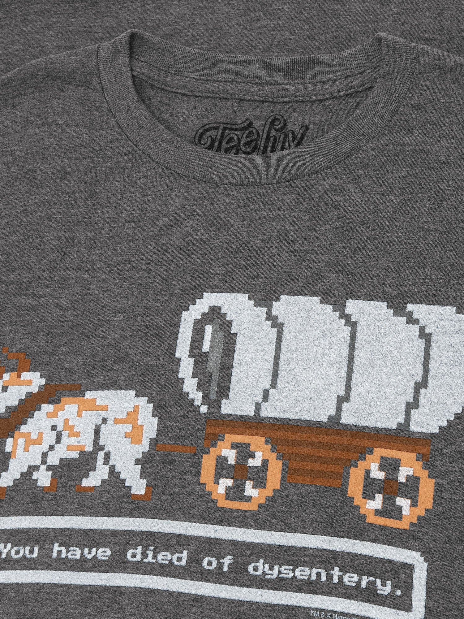 The Oregon Trail You Have Died of Dysentery Video Game Quote T-Shirt - Heather Graphite