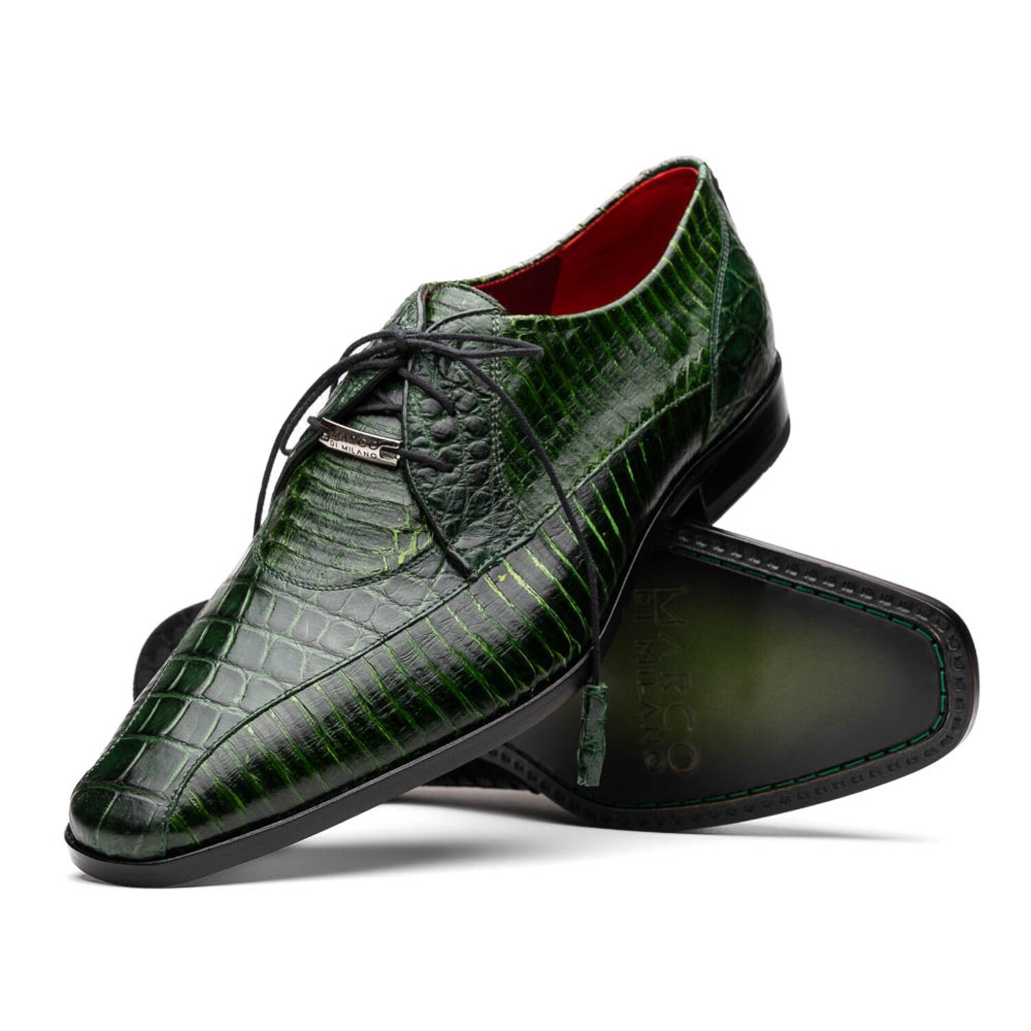 Moncalieri // Alligator + Cobra Skin Leather Oxfords // Green
