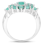 2.37 Carat Genuine Emerald .925 Sterling Silver Ring