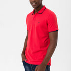 Marcelo Short Sleeve Polo Shirt // Red + Navy