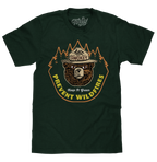 Smokey Bear Keep It Green Prevent Wildfires T-Shirt - Forest Green