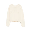 Beige Tonal Logo Crew Neck Sweater
