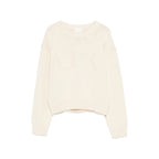 Beige Tonal Logo Crew Neck Sweater