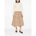 Beige Tonal Logo Crew Neck Sweater